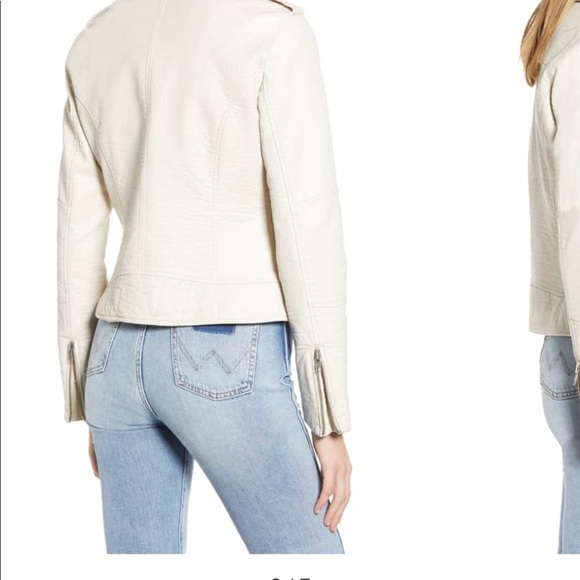 Faux leather Moto jacket - BONE color - Picture 2 of 6